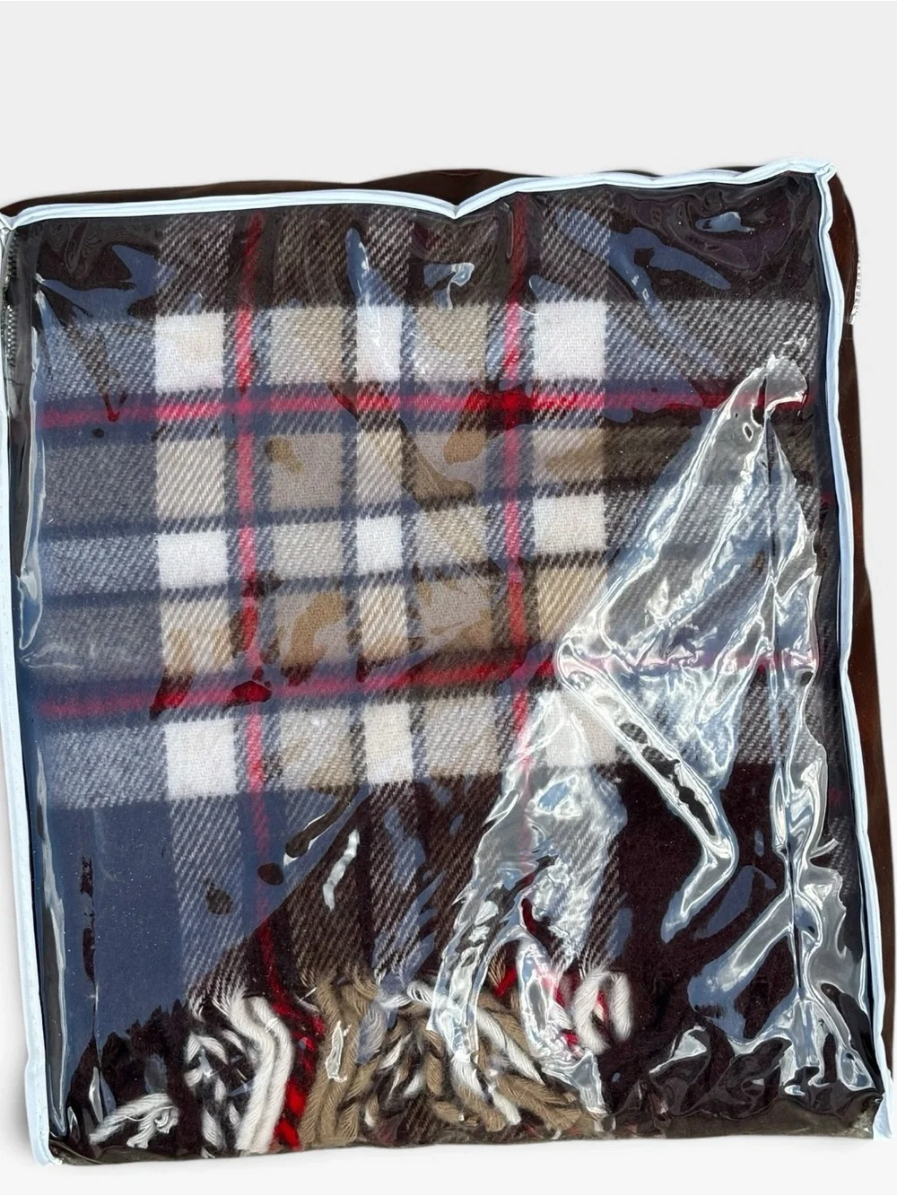 Vintage Faribo Plaid Blanket And Carry Bag